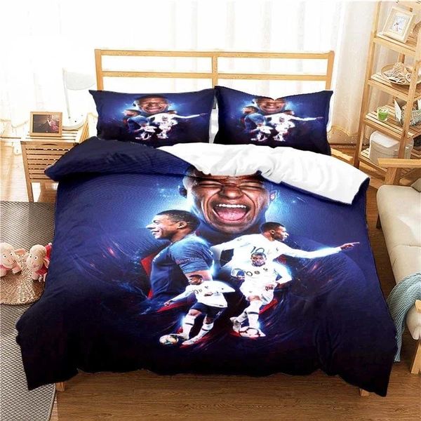 Bettwäsche -Sets Fußballstar Muster Bettdecke Set für Erwachsene Kinder Bettdecke 10 Größen