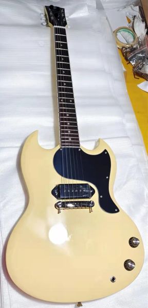 Гитарная электрогитара, гитара SG, кремовый желтый, гриппа из розового дерева, в продаже, бесплатная доставка