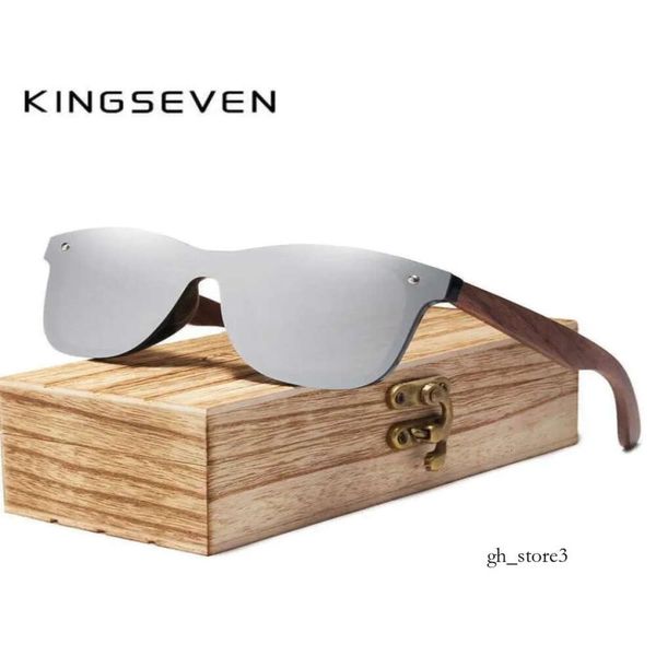 Солнцезащитные очки Kingseven солнцезащитные очки Kingseven Mens Sunglasses Поляризованные ореховые зеркальные линзы Слушанные очки для женщин.