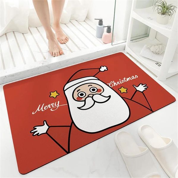 Teppiche Weihnachts Tür Mat Santa Claus Outdoor Teppich heiraten Dekorationen für Zuhause 2024 Weihnachts -Ornament Geschenke Jahr