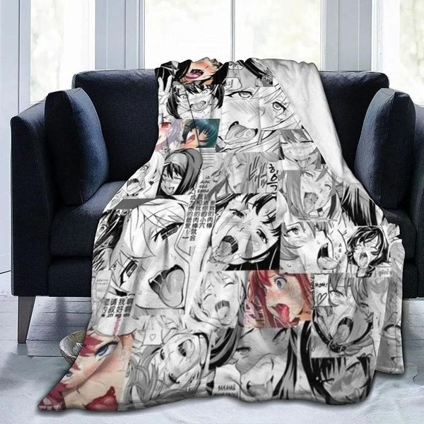 Decken 3d Ahegao Flanelldecke Superweiche und komfortable digital bedruckte warme Bett Erwachsene/Kinder