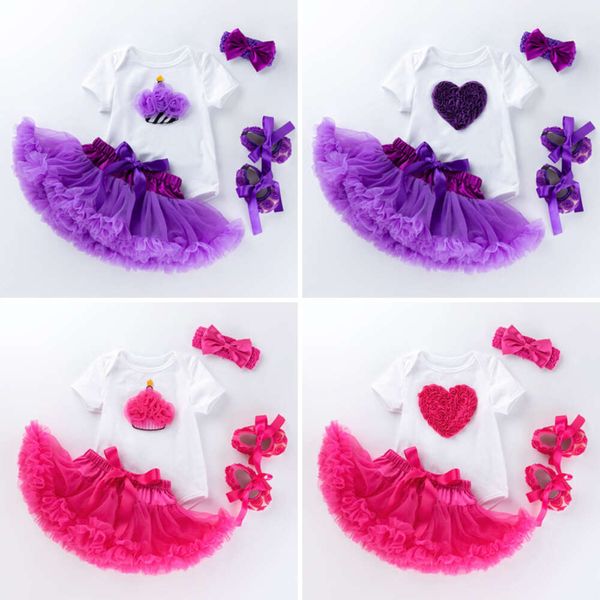 Instagram Kinderkleidung Muttertag Geschenk Baby Mädchen Cartoon Schatz lila flauschiger Rock Set Baby Halbrock