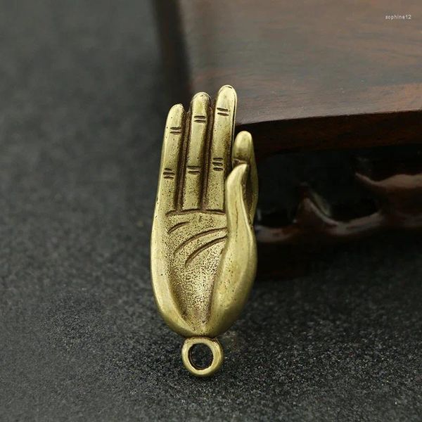 Dekorative Figuren Mini Messing Buddha Zen Geste Finger Hände tragbare Vintage Statue Metallschlüsselkäse -Origination Spielzeuggeschenk