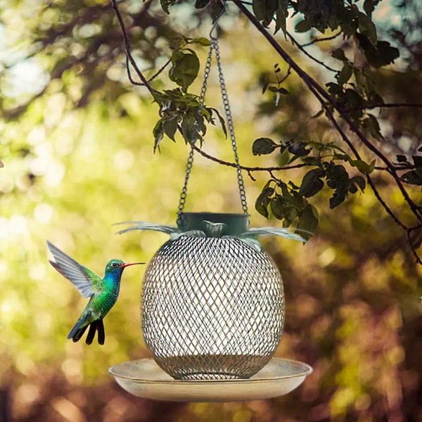 Sonstige Vogelversorgung summende Vögel Feeder für Außen -Sonneneinstrahlungsnetz Metall Ananas Untertasse Outdoor Garten Dekorzubehör Accessoires
