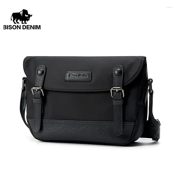 Bag Bison Denim Casual Fody Men Crossbody Tasche Business Travel Messenger Schwarze Single Schulter -Sling für männliche N20144