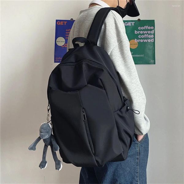 Backpack de grande capacidade Ins casual Student College School Bag Fashion Simplicity Laptop de viagem de cor sólida para homens Momen