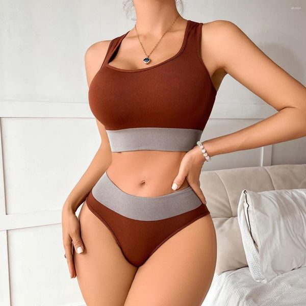 Bras define 2pcs/conjunto de sutiã esportiva e calcinha de calcinha