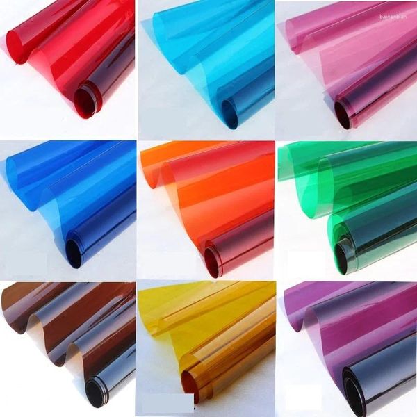 Fensteraufkleber Buntglas Film 60x100 cm (23,6 x 39,4 Zoll) 12 Farben Roll Car Tint Home Dekoration