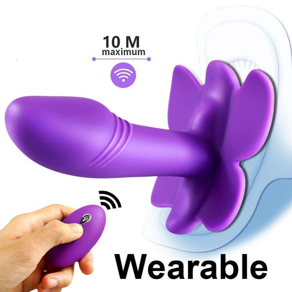 Vibrador de borboleta de vibrador vestível Toys sexy para casal Orgasmo masturbador sem fio controle remoto vibrador para mulheres calcinhas