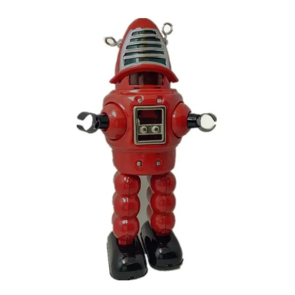 Collezione per adulti divertente retrò Wind Up Toy Metal Space Space Mechanical Planet Bullet Robot Clockwork Figure Model Kids Gift 240408