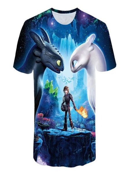 Yeni Yetişkin Yaz Tshirt Dragon Dişsiz 3 Karikatür Cosplay Tshirts Casual Costume3305431