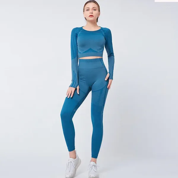 Frauen Leggings Großhandel Mode High Bounce Elastic Nahtloses Bulift Tight Two Stücke Yoga -Anzug Sportkleidung