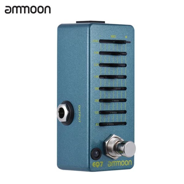 Ammyoon chitarra EQ7 Mini Equalizzatore Effetto chitarra Pedal 7band EQ Electric Pedal Alluminio Alluminio Codiano True Bypass