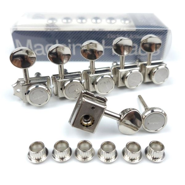 Guitarra 1 Conjunto 6 bloqueio inline Vintage Guitar Guitar Hine Heads Tuners para St Tl Guitar Lock String Tuning Pin (níquel)