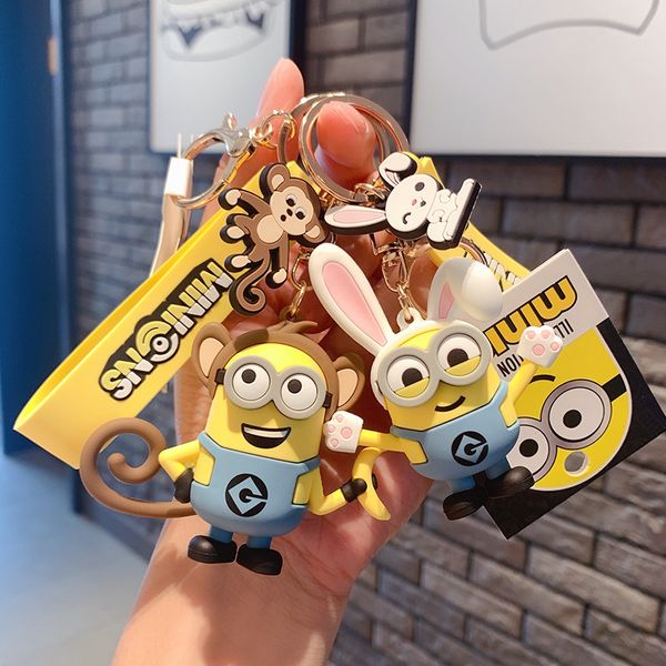 Cartoon Anime Amarelo Figura Feliz Chaveton Cartoon Cute Zodiac Keychain Bag Pingente