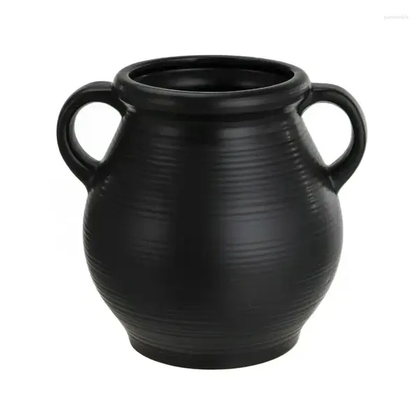 Vasos vasos de mesa de cerâmica preta com estação de propogação de acabamento com nervuras Terracota de terracota de vidro Terracota Decoracion Casa Bei