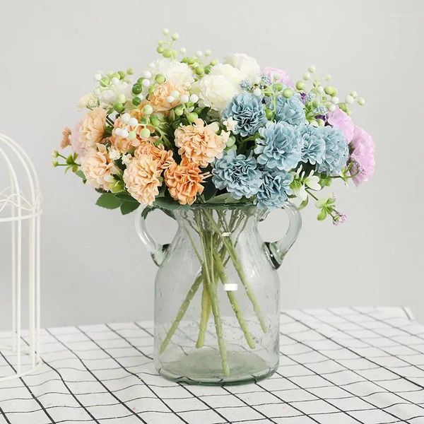 Flores decorativas 5 pontas de 10 margaridas de decoração caseira vasos de simulação moderna