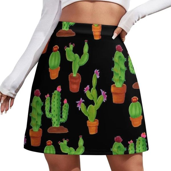 Saias Pacote de adesivos de cacto - barril pêra espinhosa saguaro flor suculenta cacti mini -saia mulher curta cosplay