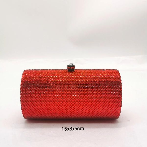 Bolsas de noite Lady Red Color Strass Bolsas de strol