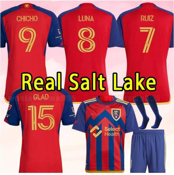 FC Royal Salt Lake 2024Soccer 15 Justen Glad Jersey Mans 4 Brayan Vera 6 Braian Ojeda 11Chang Caldwell Cristian Arango 8 Diego Luna Matt Crooks Kits de camisa de futebol