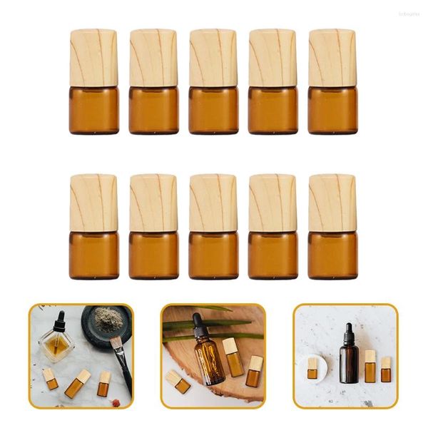 Garrafas de armazenamento 10 PCs Óleos essenciais de perfume de óleo refilável Difusores Clear recipiente LIMELL BRILHO