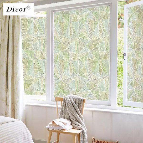 Оконные наклейки 45x200см DICOR Terrazzo Geometric Glass Sticker Modern Fashion Film для домашнего декора BLT2168KJ