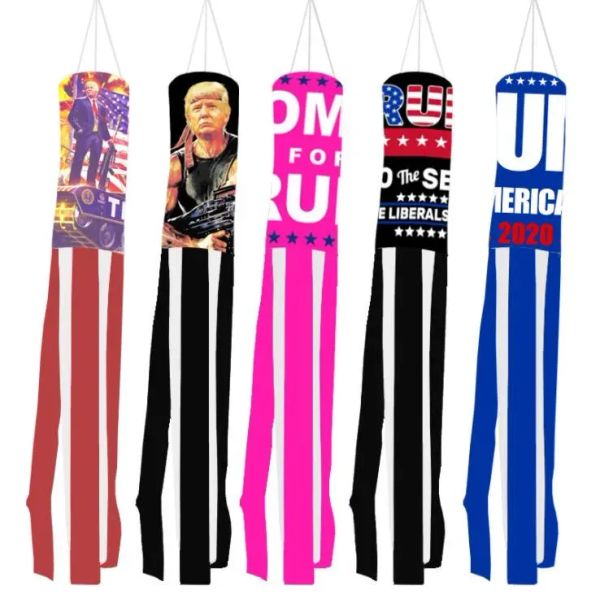 Trump Windsock Flag America Presidente Election Forniture Trump Presidenti che impiccano Banner Outdoors Garden Courtyard Pendant 0415