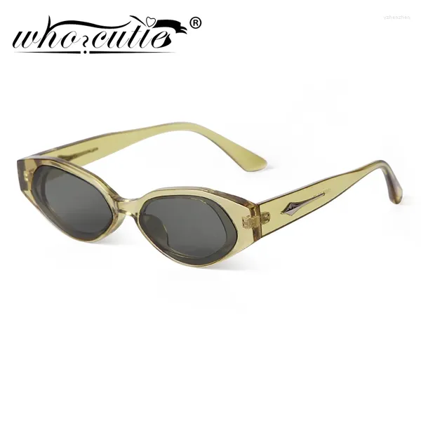 Occhiali da sole 2024 tendenza marrone cornice verde gatto occhio donna marchio rosa cateye rivetti sfumature maschi occhiali da sole femmina maschio Uv400