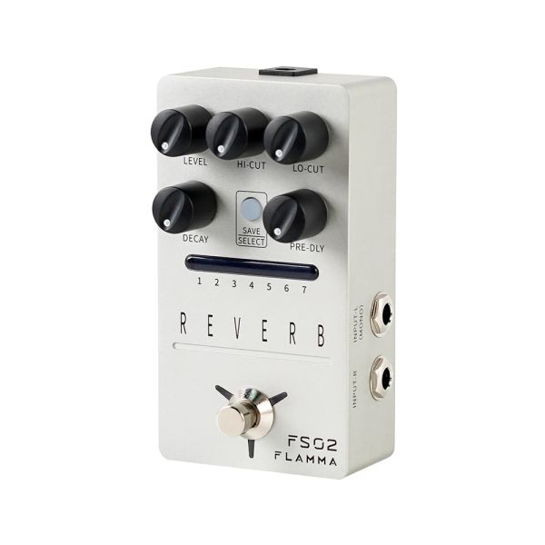 Kabel Flamma FS02 Reverb Pedal Reverb Stereo E -Gitarren -Effekt -Pedal mit Frühling Reverb True Bypass Storable Preset Trail auf