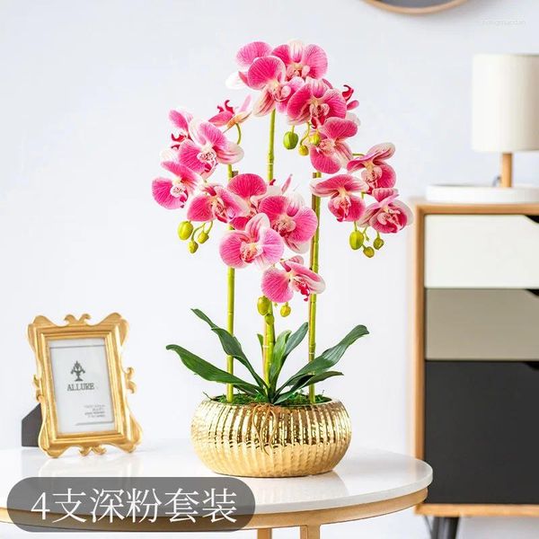 Dekoratif çiçekler nordic modern ev dekorasyon salonu bonsai phalaenopsis pot