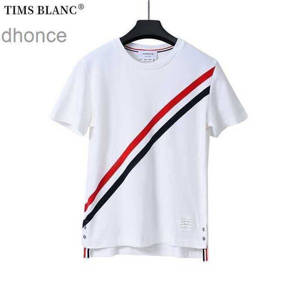 Tims Blanc Herren und Womens Casual Short Sleeved T-Shirt T-Shirt Cotton Round Hals Paar 2112-3