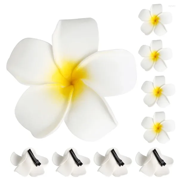 Fiori decorativi 24 PC Clip Flower decorazione plumeria Clip per capelli Accessori per lo styling decorativo hawaiano