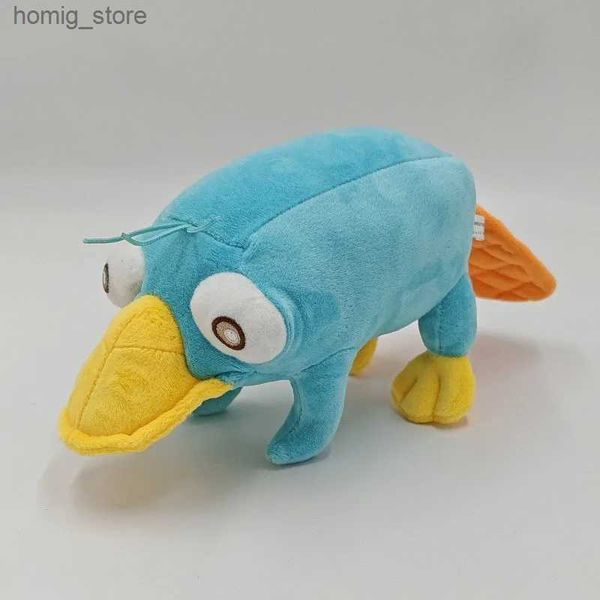 Bambole peluche 28 cm Nuovo blu simulato Blue Perry The ornitorince peluche anime Animali di peluche bambole anatra per ragazzi gifli di compleanno di Natale y240415