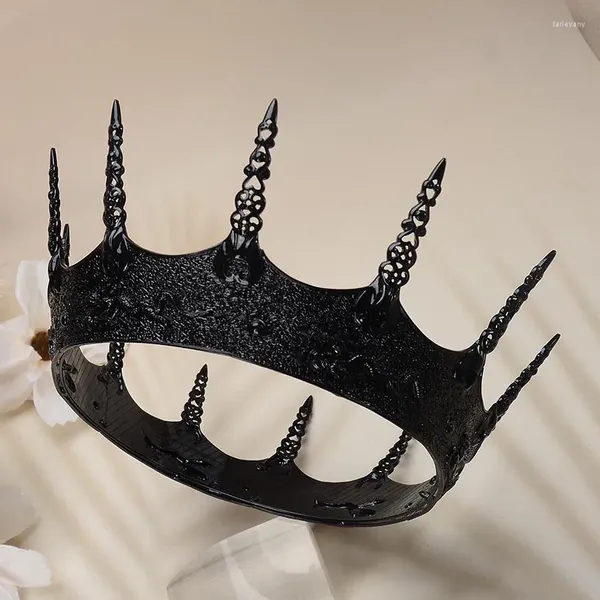 Clip per capelli Niushuya semplice spina nera re ferro a sangue di ferro corona scura corona cavi tiara intagliata di gioielli da donna accessori per copricapo accessori