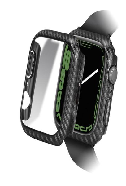 Caso de fibra de carbono legal para série de relógios 7 6 5 4 3 2 Armadura resistente PC Tampa dura Iwatch 38mm 40mm 41mm 45mm390492676656663