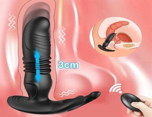 Erkekler için yetişkin masaj kablosuz teleskopik prostat anal yapay penis vibratör kilidi erkek mastürbator buttplug yetişkinler seks oyuncakları kadın1878311