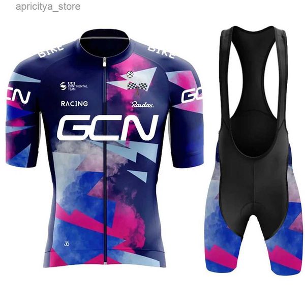 Set di maglia ciclistica 2024 Raudax GCN Nuovo set di bicicletta per il ciclismo su strada estivo da uomo Summer Seves Cicling Jersey MTB Breath Brea Breatheb Bib Shorts Impostato L48