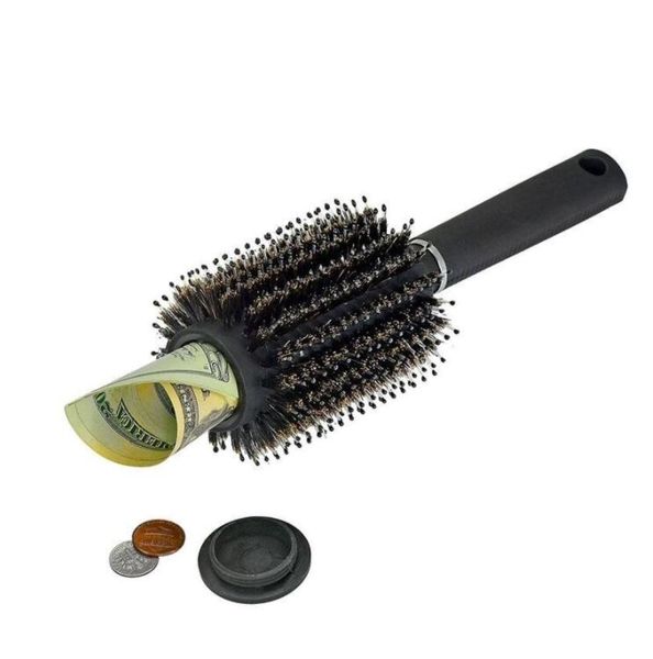 Pannella per capelli Combustino contenitore vuoto Black Stash Safe Diversion Secret Secret Hair Brush Resactasables Hidden Security Storage Box3216300 Box3216300
