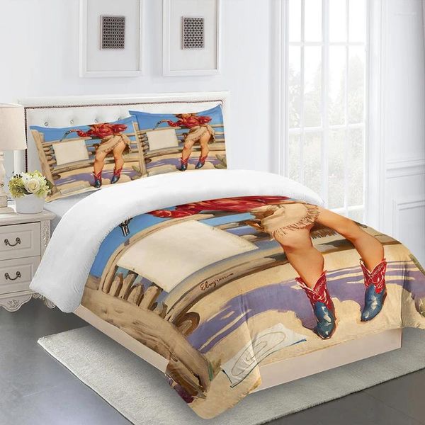 Set di biancheria da letto bella ragazza sexy sexy home tessile piumino copritura designer di lusso trapunta camera da letto stampa reattiva