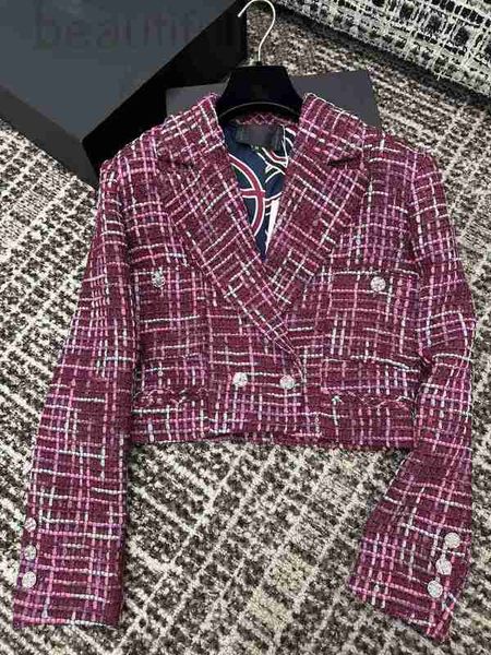 Jackets feminino Designer 2023 No início do outono novo Nanyou Gaoding Cha Small Flagrant Wind Wind Tweed Tweed Plaid Temperament