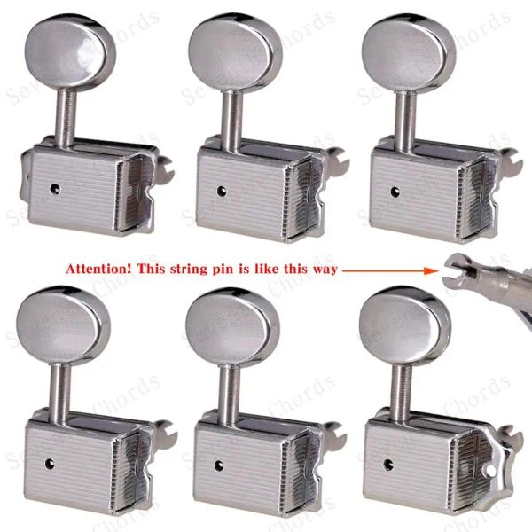 Chitarra 6r in linea Chrome Vintage Vintage Electric Guitar String Tuning Pegs Tuner Machine Teste per Fd St Tl Style Electric Guitar