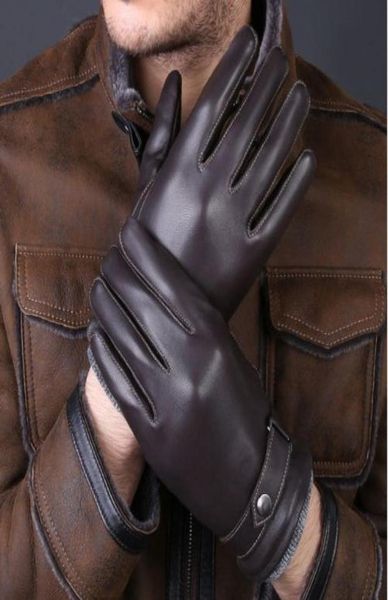 Nuovo designer guanti da uomo di lusso di alta qualità vera vera pelle di pelle di pelle di pecora guanti invernali caldi per guanto maschile Luvas6686345