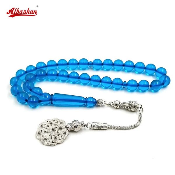 Tasbih Resina blu regalo musulmano rosario perline di preghiera islamica perline di gioielli arabi Misbaha 33Beads Braccialetti di gioielli turchi Gift240403