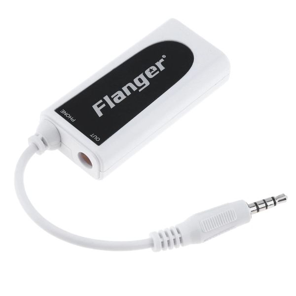 Kabel Flanger 3,5mm Ausgabe Gitarrenbass an Smartphone Effect Interface ABS -Verbindungsadapter Audioanschluss für iPhone iPad