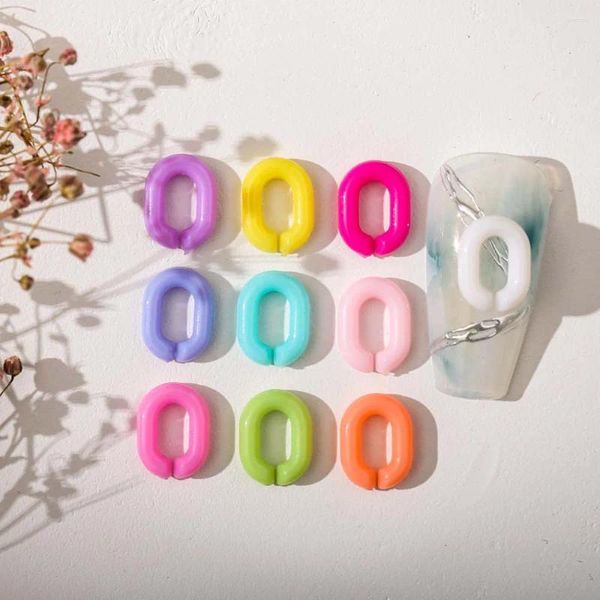 Decorazioni per le nail art 50 pezzi Cancella a catena Fantasca 3D Torchia acrilico Candy Candy Colore Jelly Decoration Miscelati Accessori versatili fai -da -te