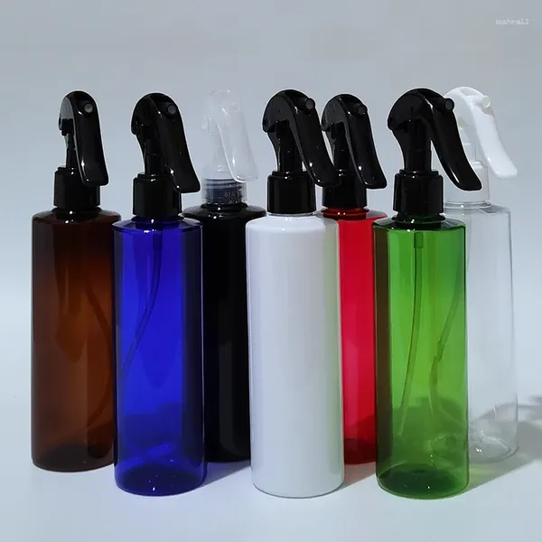 Garrafas de armazenamento 20pcs 250ml Branca de plástico clara e preto transparente com bomba de pulverizador de gatilho usada para maquiagem névoa de limpeza doméstica