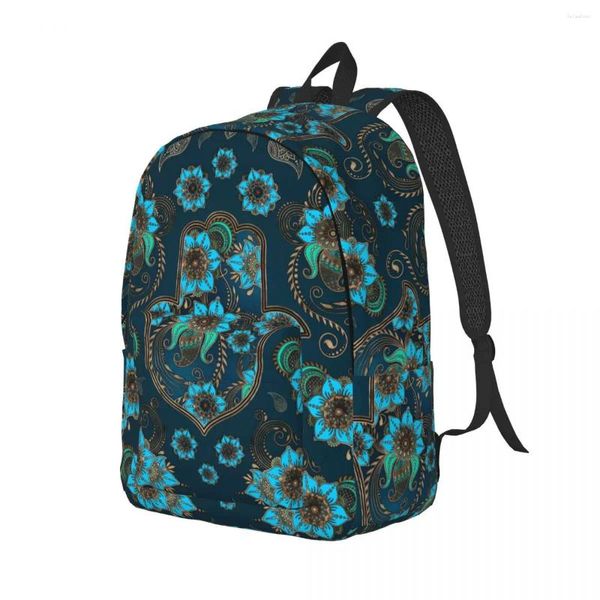 Rucksack Hamsa Hand von Fatima Blumen Daily Rucksacks Mädchen Elegante Schultaschen Buntes haltbarer Rucksack