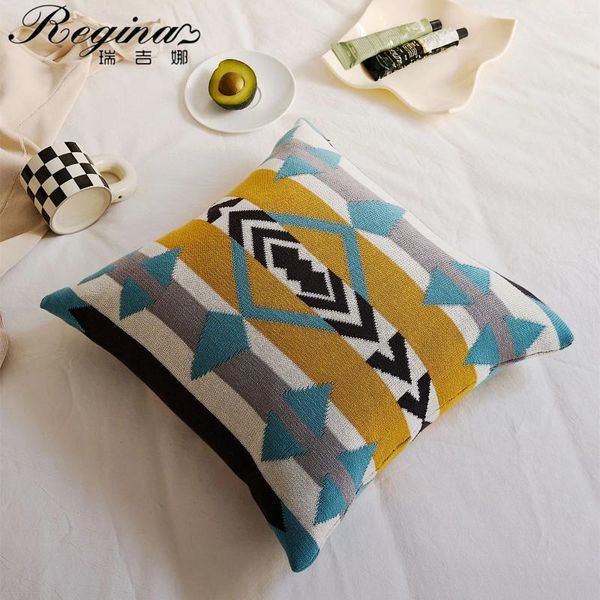 Travesseiro regina marca bohemian capa linda capa de algodão respirável e respirável sofá -cama de decoração de casa chique