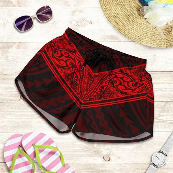 Shorts masculinos Red Polinésia Tribal Feminino Feminino Feminino Praia Multi-estilo Multi-Swim Gym Ice Floral Board Short Pant troncos