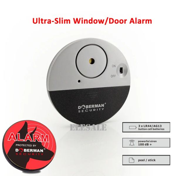 System New SE0106 Ulrtaslim Türfenster Magnetsensor Alarm mit Warnaufkleber für Home House Apartment Store Office Security